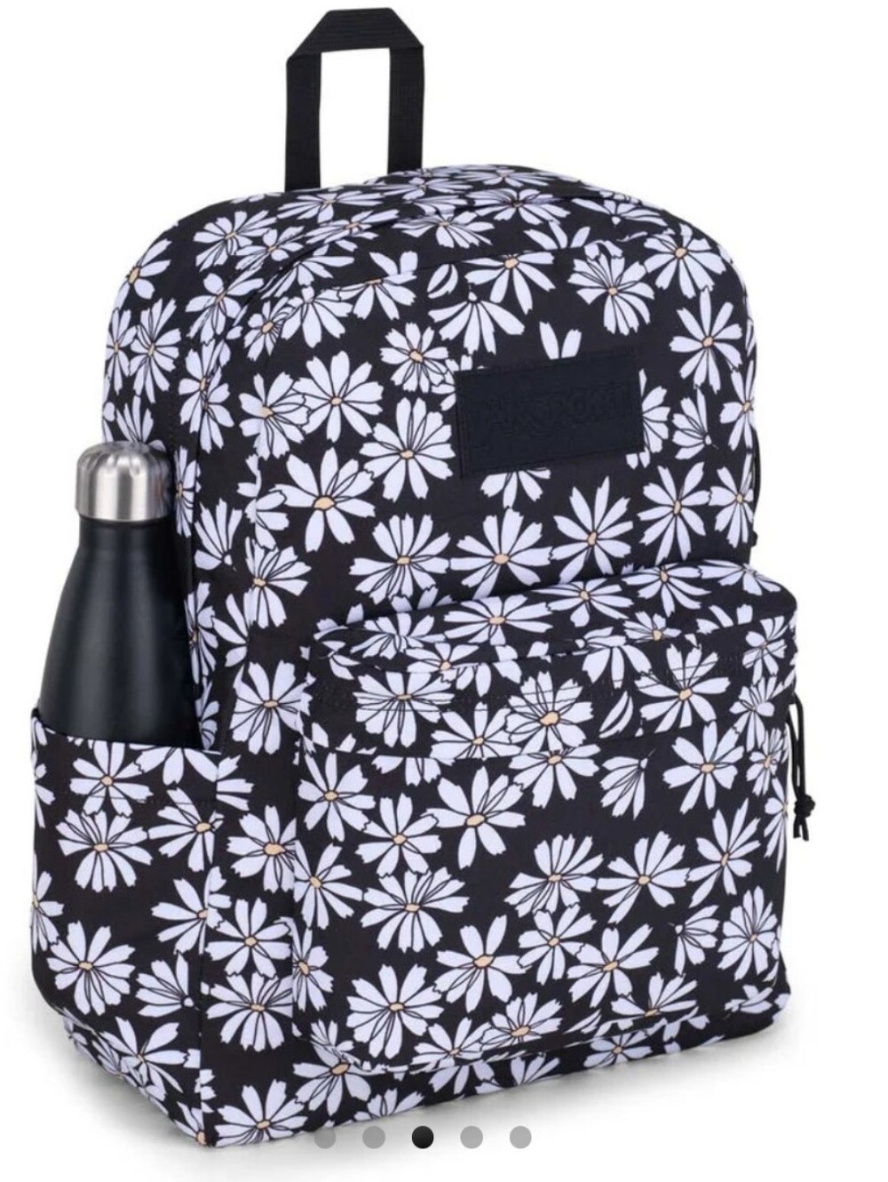 NWT JANSPORT SUPERBREAK PLUS BACKPACK PUNK PANSIES BLACK